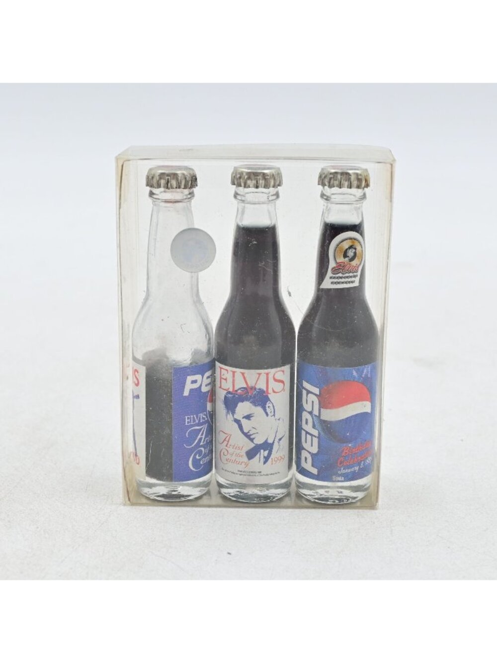 Pepsi Elvis Artist Of The Century 1999 Miniature Bottle 3 Pack Set Collectible